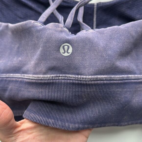 Lululemon Free To Be Bra Long Line *Rib Snow Wash Midnight Orchid Size 10 - Picture 8 of 14